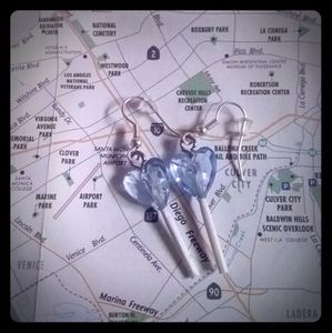 Baby Blue Heart Sucker Pop Earrings